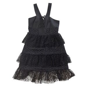 Gianni Bini Black Lace Tiered Dress Sleeveless Party Cocktail Mini Womens‎